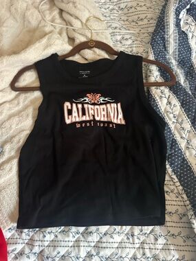 California West Coast Graphic Tank Top - Black
